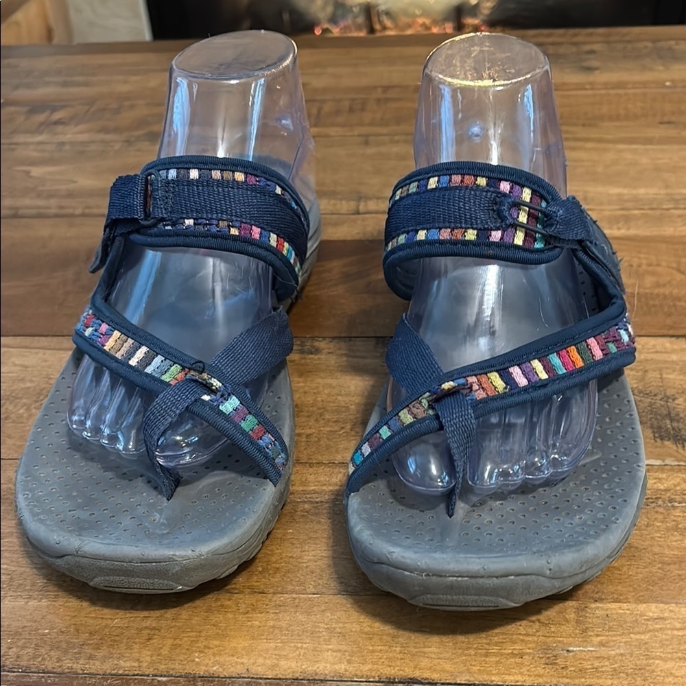 Skechers Blue and Gray Sandals with Straps and Comfort Sole